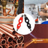 2 Pack 4-in-1 Copper Pipe Cleaner, 1/2 in & 3/4 in Wire Brush Copper Pipe Brush, Inner & Outer Thread Cleaner Plumber Deburring Brush Copper Clean...