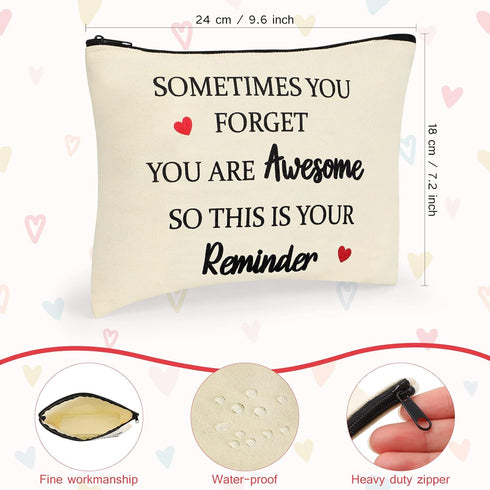 12 Pieces Thank You Gift Makeup Bags Inspirational Gifts for Social Worker Nurse Women Appreciation Gift for Colleague Coworkers Teacher Volunteer...
