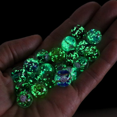 Artsy Crafts 60 Pcs Assorted Glow in The Dark Firefly Beads 12mm European Lampwork Luminous Glass Beads for Jewelry Making Charm Bracelet Necklace...