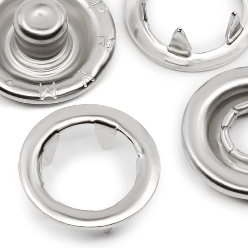 Dritz 2 Open Ring Sides Size 16 Nickel Includes Snaps & Tool Fasteners, 7/16", 60 Sets...