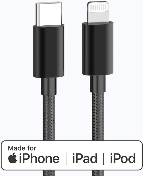 Apple MFi Certified USB C to Lightning Cable 4 FT Charger/Sync for iPhone X/XS/XR/XS Max / 8/8 Plus, (for Use with Type C Chargers) 4FT (Black)......