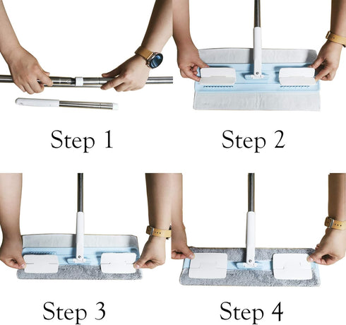 EZ SPARES Microfiber Mop Cloths,Replacement for Hardwood Floor Mop,Washable Wet/Dry Pads,for Home and Office Wet or Dry Floor Tile Cleaning(4 Pads...