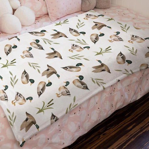 Vintage Mallard Duck Leaves Baby Blanket for Boy Girl Duck Hunting Flannel Soft Swaddle Blanket Wild Duck Receiving Blankets Warm Newborn Toddler ...