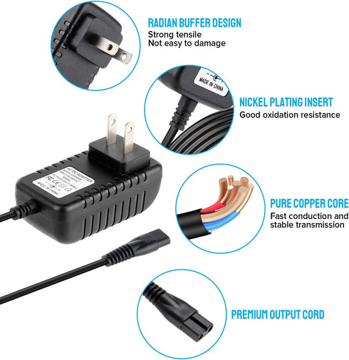 Replace The Bissell 3079 AC Power Charger, Compatible with The Bissell 3079 Featherweight Cordless XRT14.4V rod Vacuum Cleaner (1 Black)...
