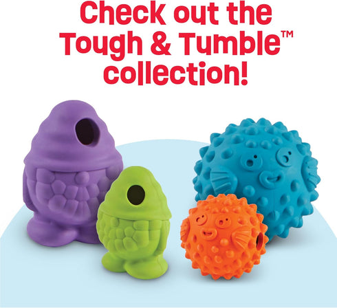 Brightkins Tough & Tumble Small Pufferfish - Interactive Dog Puzzle Toy for All Breeds, Rubber Dog Toys for Aggressive Play...