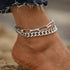 Silver Cuban Chain Anklet Bracelet Layered Paperclip Chain Foot Chain Punk Anklet Minimalist Beach Anklet 2 Pcs Set Foot Jewelry Gift for Women...