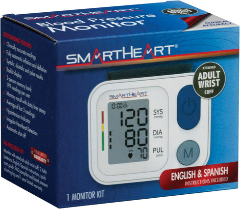 SmartHeart Blood Pressure Monitor | Adult Wrist Cuff | 2-Person Memory | 398 Total Reading Storage | Easy to Use | Automatic Inflation and Deflati...