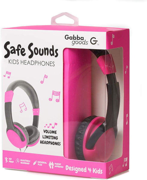 Gabba Goods Kids Safe Sound Adjustable, Foldable 3.5mm Wired Over Ear Headphones with Printed Design...
