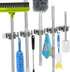 voze 5 Racks and 4 Hooks Mop and Broom Holder Wall Mount, Self Adhesive Heavy Duty Broom Organizer Storage Tool Racks for Kitchen Garden Laundry G...