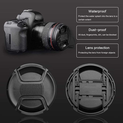 67mm Camera Lens Cap Draduo Camera Lens Cover Snap-On Center Pinch Compatible with Nikon Canon Sony Camera...