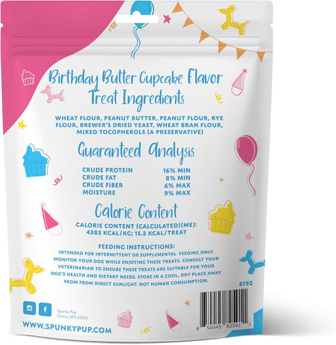 Spunky pup Birthday Bites, Crunchy Biscuit Treats, Peanut Butter, 10 oz...