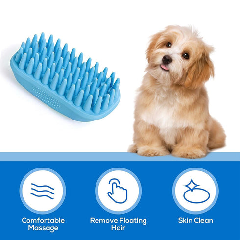 Dog Bath Brush Scrubber Pet Bath Brush Puppy Dog Soap Scrubber for Short Long Haired Dogs and Cats Grooming Cleaning...