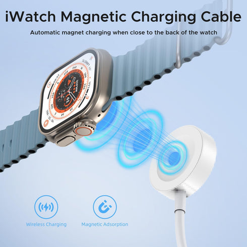 ?????????? ???????????????? for Apple Watch Charger, Magnetic Wireless iWatch Charger Fast Charging Cordless Travel Cable 3.3FT Compatible with iW...