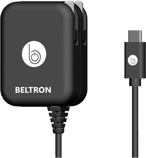 BELTRON Turbo Fast Type-C USB Wall Charger 5V / 3 AMP 45W with Built-in Cable, Compatible with iPhone 15 Series, Galaxy S24 Series, Z Flip5, Z Fol...
