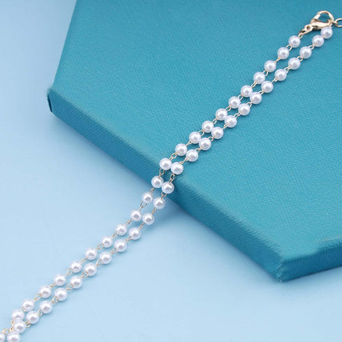 Boho Pearl Y Lariat Necklace Chain Pearl Beaded Choker Necklace Bow Knot Necklace Choker Pearl Y Drop Necklace Chain Jewelry for Women and Girls...