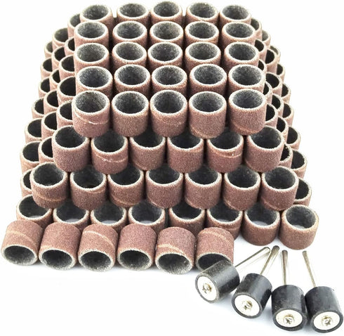 Merryland Drum Sander Sanding Band for Dremel 184pcs, 120# 1/2" Sanding Sleeve 180pcs and Mandrel 4pcs Rotary Tool, Electric Power Tool Accessory ...