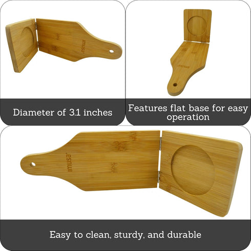 IMUSA BAM-10007 Jumbo Tostonera, Natural - Bamboo Pataconera, Plantain Press, Tortilla Quesadilla Maker Flour Dough Press for Quesadillas Tortilla...