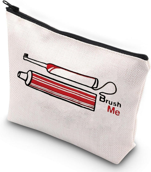G2TUP Novelty Travel Toothbrush Holder Brush Me Canvas Travel Dopp Kit Toothpaste Organizer Toiletries Bag (Brush Me)...