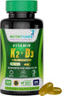 Vitamin K2 + D3 (120 Softgels) - Vitamin D3 K2 Supplement - Supports Cardiovascular & Bone Health - Non-GMO - Allergen-Free - 120 Softgels...