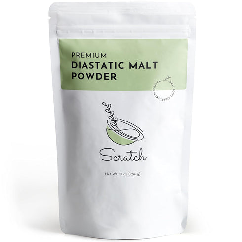 Scratch Diastatic Malt Powder for Baking - (10oz) Dried Barley Malt for Baking Bread - Bread Improver - Premium Baking Ingredients for Breads, Piz...