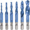 uxcell Combination Drill and Tap Bit Set M3 M4 M5 M6 M8 M10 with 1/4" Hex Shank Bluing High Speed Steel Countersink Bit Spiral Flute Tapping Tool ...