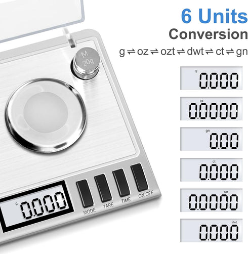 Fuzion Milligram Scale, 50g/0.001g Digital Milligram Scale with Calibration Weights, Jewelry and Gem Scale, Mg Scale for Powder Medicine, Reloadin...