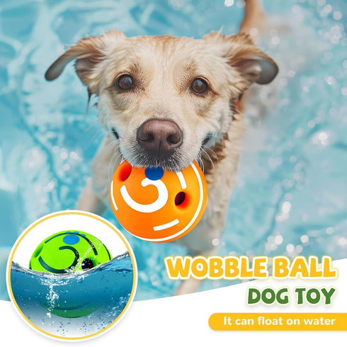 2 Pack Giggle Ball for Dogs Small Funny Wiggle Ball Dog Toys Interactive Dog Toys for Boredom Small Dog Squeaky Balls for Puppy Small Dogs Pug to ...