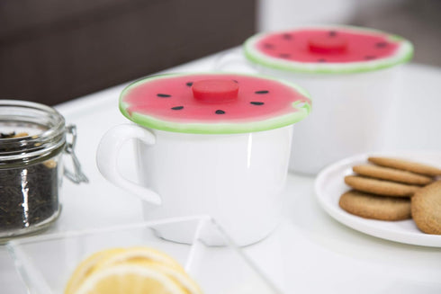 Charles Viancin - Set of 2 Watermelon 4” Silicone Drink Covers - Airtight Seal on Any Smooth-Rimmed Glass, Keep Drinks Cool or Hot - BPA-Free - Ov...