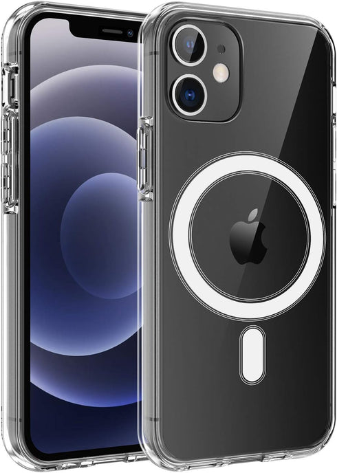 Clear Magnetic Case for iPhone 11 with Mag-Safe Wireless Charging, Soft Silicone TPU Bumper Cover, Thin Slim Fit Hard Back Shockproof Anti-Yellow ...