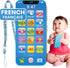 Baby Phone Toy English & French Learning for Toddlers 1 2 3 Years Old, Learn French Francais ABC Numbers Animal Sounds, Interactive Bilingual Cell...