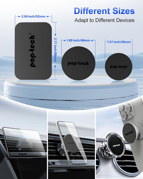 Metal Plate for Phone Magnet, 10 Pack Replacement Magnet Disc Magic Mount Sheet with Adhesive Backing for Magnetic Car Holder Cradle Stand (Dashbo...