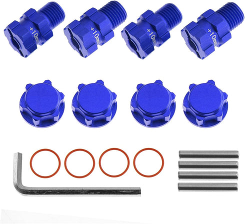 RC Wheel Hex Hubs Adapter 14mm to 17mm Widen 10mm Extended Wheel Hub Drive with Anti-dust Cap Nuts Compatible for Arrma 1/10 3S Granite Mega Sento...