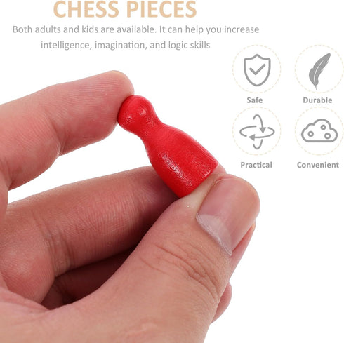 NUOBESTY Wooden Chess Board 48pcs Wooden Chess Pieces Multicolor Checkers Pieces Wooden Pawn Chess Pieces Figurine Pawns Wooden Replacement Chess ...