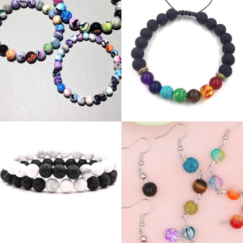 JOJOPLAY Lava Beads and Natural Stone Beads Kit with Jewelry Finding Spacer Beads for Bracelet Necklace Jewelry Making DIY Crafts Supplies (1150Pc...