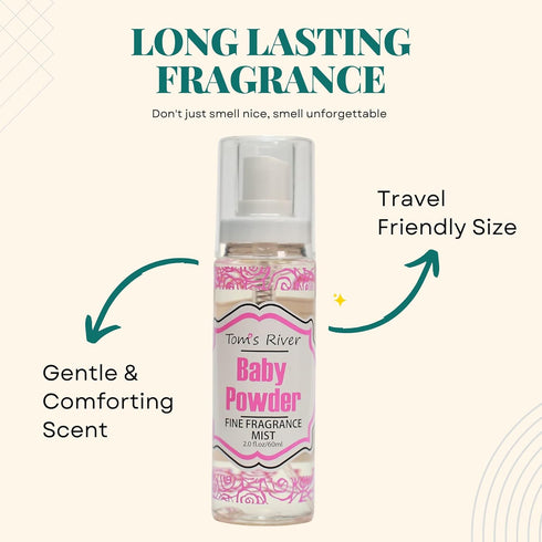 Infinix Baby Powder Scent Fragrance Mist for Women and Men - 2 oz, Clear...