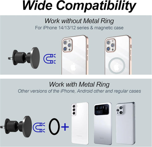 UBeesize Magnetic Car Phone Holder, Compatible with iPhone 14/13 Pro/Max/Mini, 360 Swivel, Easy Access, Wide Compatibility...