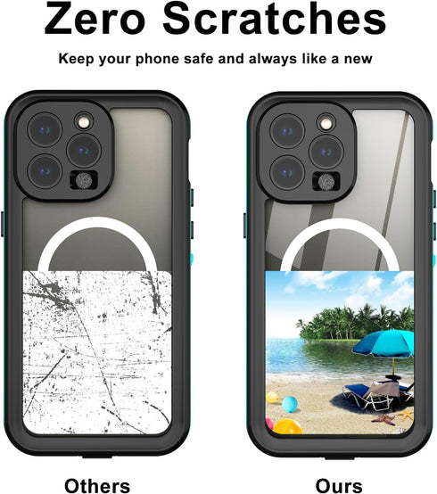 Case for iPhone 15 Pro Max,Compatible with MagSafe Waterproof DropProof DirtProof Snowproof Anti-Scratch Heavy Duty Full Body Protect Built in Scr...