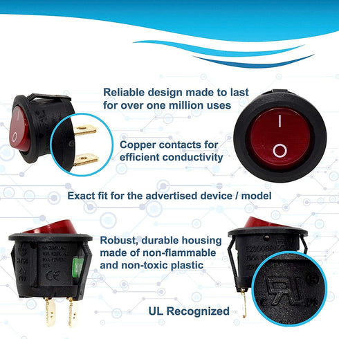 HQRP On Off Power Switch Compatible with Hoover Windtunnel UH70815 UH70819 UH70821 UH70829 UH70832 UH70839 UH71250 UH71230 UH70817 Wind-Tunnel-2 U...