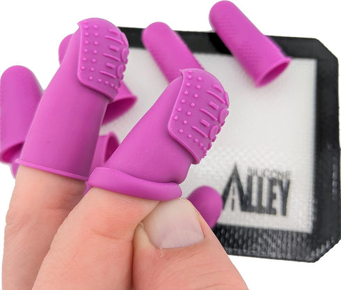 Finger Protectors | X-Thick Protection (3) - Medium Index | Standard Size Small (3) Medium (3) | Silicone Non-Stick Mat (1) for Hot Glue | Butterf...