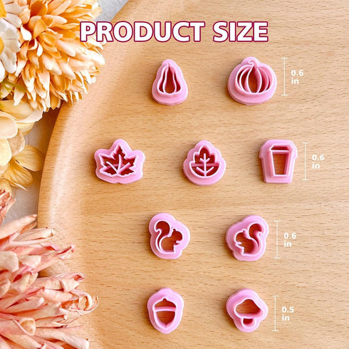 Keoker Fall Polymer Clay Cutters - Maple Leaf Clay Cutters for Earrings Making, 9 Shapes Autumn Clay Earrings Cutters, Clay Cutters for Polymer Cl...