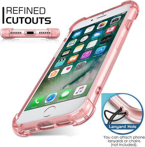 ORIbox Case Compatible with iPhone SE 2022/2020 , Compatible with iPhone 8/7 Case, with 4 Corners Shockproof Protection, Pink...