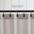 Shower Curtain Hooks, Set of 12, Black, Zinc, Rust Resistant, Decorative, Matte Black, Regular Size, Suitable for Standard Straight or Curved Show...