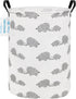 LANGYASHAN Storage Bin, Canvas Fabric Collapsible Organizer Basket for Laundry Hamper,Toy Bins,Gift Baskets, Bedroom, Clothes,Baby Nursery (Full L...