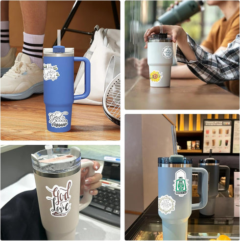200PCS Inspirational Stickers for Stanley Cup - Waterproof Vinyl Aesthetic Stickers for Water Bottle Laptop Tumbler Phone Case Scrapbooking Skateb...