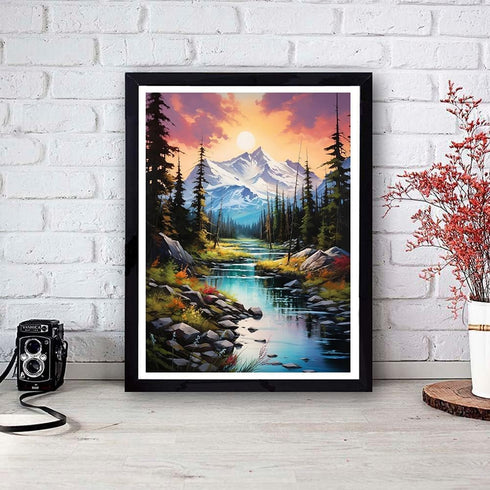 Stamped Cross Stitch Kits - Mountain Tree Landscape Embroidery Kits for Beginners Adults,11 CT Patterns Dimensions Counted Cross Stitch Kits Arts ...
