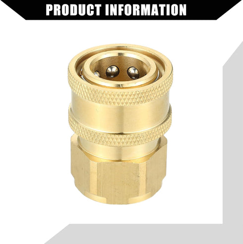 Pressure Washer Coupler/Outer Washer Gun Adapter Universal for Car/Durable Brass 1/2" 19mm ID / 1 Pcs Copper Tone...
