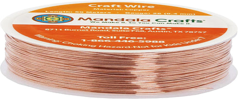 Mandala Crafts Copper Wire for Jewelry Making 26 Gauge, 55 Yards, Bare Copper...