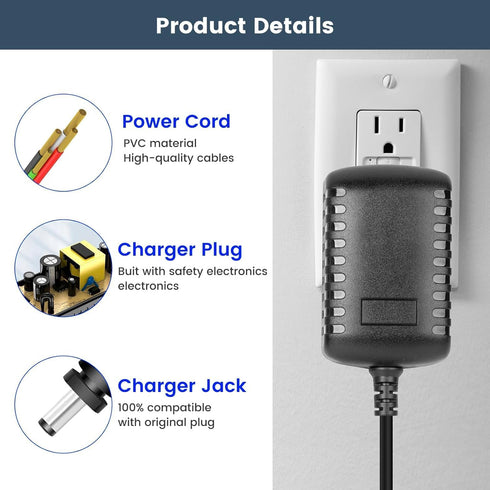 9.6V Charger for Shark Handheld Vacuum Compatible with Shark CH901 Ultra Cyclone Pro Cordless Handheld Vacuum XCHRGCH901 DK12-096045A-U ZD006C0960...