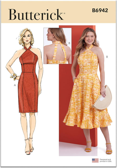 Butterick Misses' Halter Dresses Sewing Pattern Kit, Design Code B6942, Sizes 8-10-12-14-16...