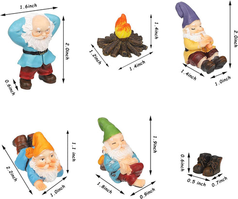 Jetec Gnomes Fairy Resin Statues Miniature Garden Accessories Mini Dwarf Figurine Fairy Miniature Ornament DIY Kit Micro Landscape Ornaments for O...